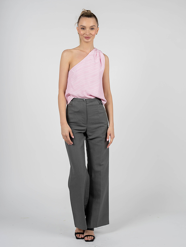 Bluzka ubierzsie.com w stylu casual z okrągłym dekoltem z tkaniny