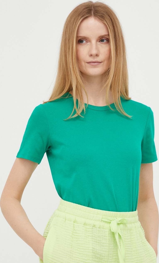 Bluzka United Colors Of Benetton z okrągłym dekoltem w stylu casual z bawełny