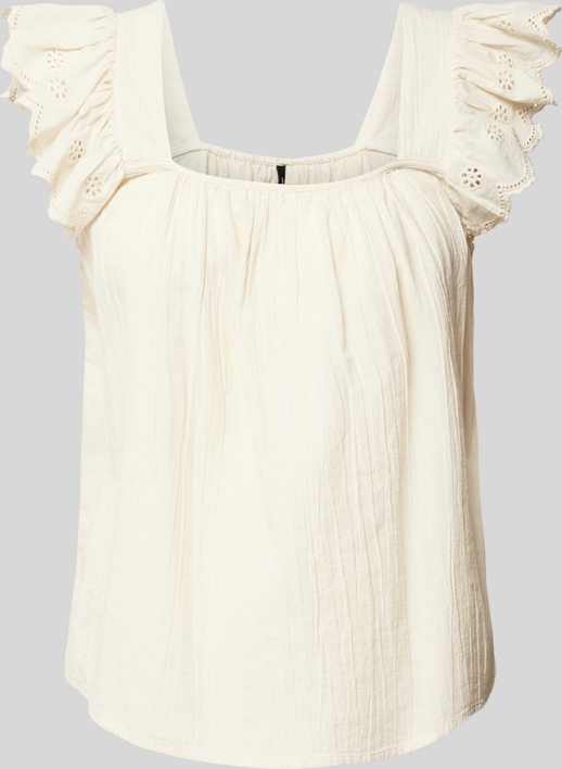 Bluzka Vero Moda w stylu casual z okrągłym dekoltem z bawełny