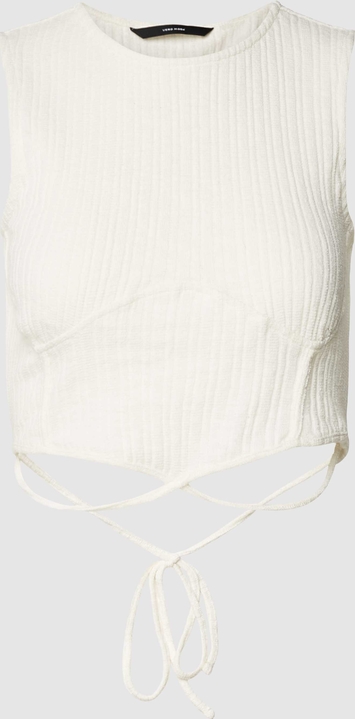 Bluzka Vero Moda z bawełny bez rękawów z okrągłym dekoltem