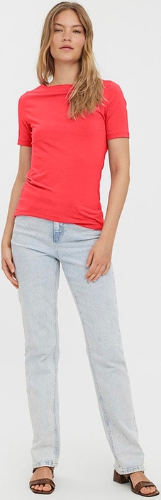 Bluzka Vero Moda z krótkim rękawem w stylu casual z bawełny