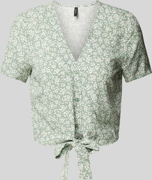 Bluzka Vero Moda z krótkim rękawem z dekoltem w kształcie litery v