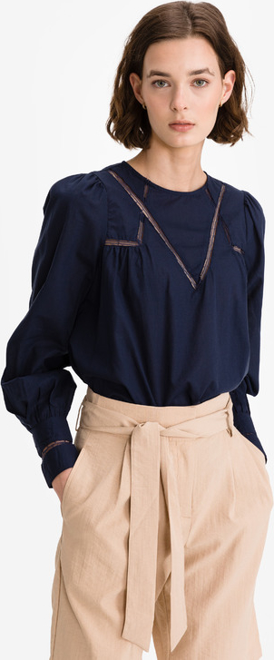 Bluzka Vero Moda z okrągłym dekoltem z długim rękawem