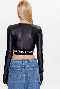 Bluzka Versace Jeans z długim rękawem z okrągłym dekoltem w stylu casual