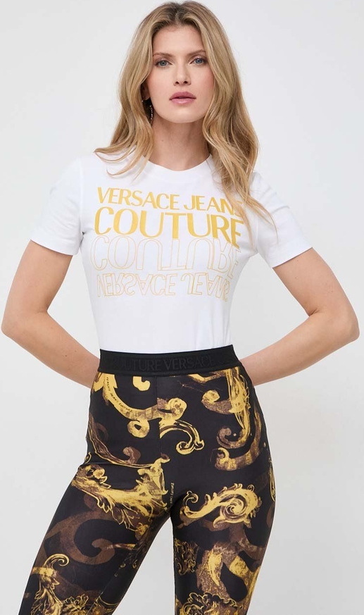 Bluzka Versace Jeans z okrągłym dekoltem z krótkim rękawem