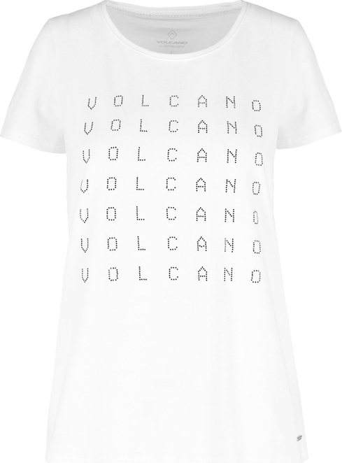 Bluzka Volcano z krótkim rękawem z okrągłym dekoltem z tkaniny