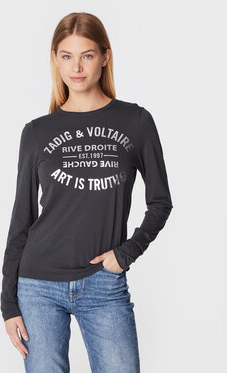 Bluzka Zadig & Voltaire w młodzieżowym stylu z okrągłym dekoltem