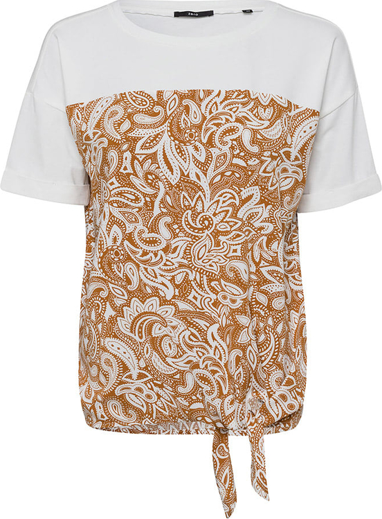 Bluzka Zero z okrągłym dekoltem z bawełny w młodzieżowym stylu