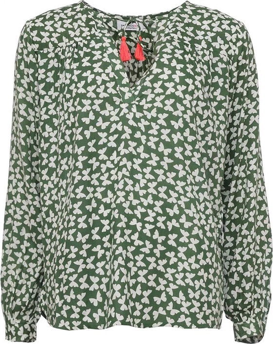 Bluzka Zwillingsherz w stylu casual z dekoltem w kształcie litery v z długim rękawem