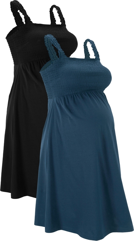bonprix Sukienka ciążowa z bawełny organicznej (2 szt.)