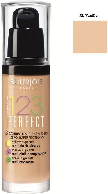 Bourjois, 123 Perfect Foundation, Podkład ujednolicający, nr 52 Vanilla, 30 ml