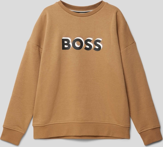 Brązowa bluza dziecięca Hugo Boss dla chłopców