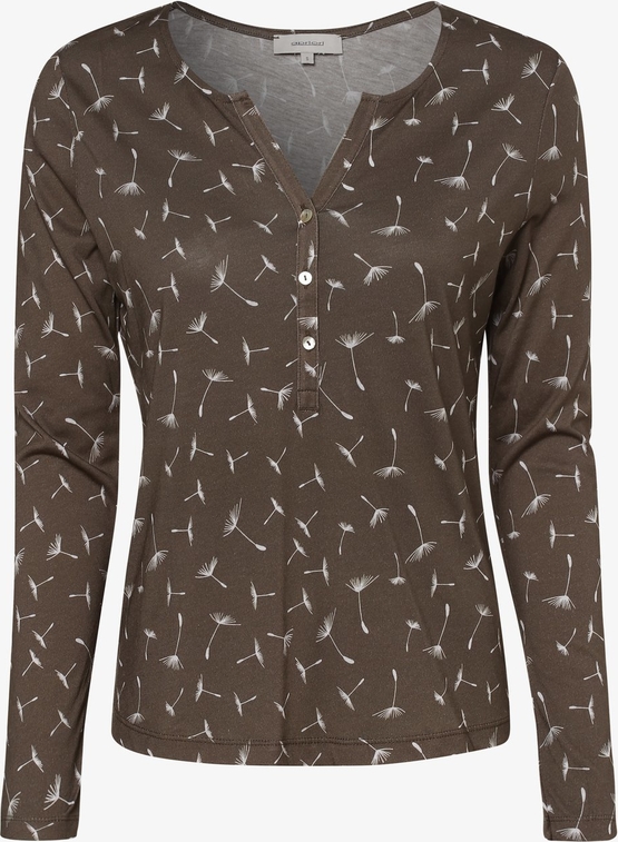 Brązowa bluzka Apriori w stylu casual z dekoltem w kształcie litery v z dżerseju