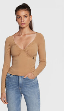 Brązowa bluzka Calvin Klein