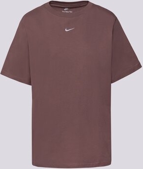 Brązowa bluzka Nike z okrągłym dekoltem z krótkim rękawem