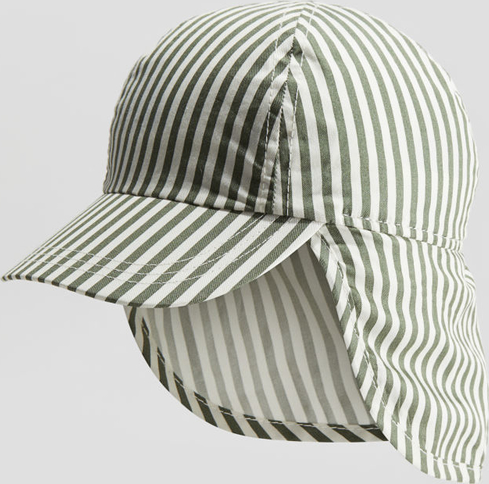 Brązowa czapka H & M w paseczki