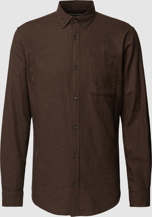 Brązowa koszula Jack & Jones w stylu casual z długim rękawem z bawełny
