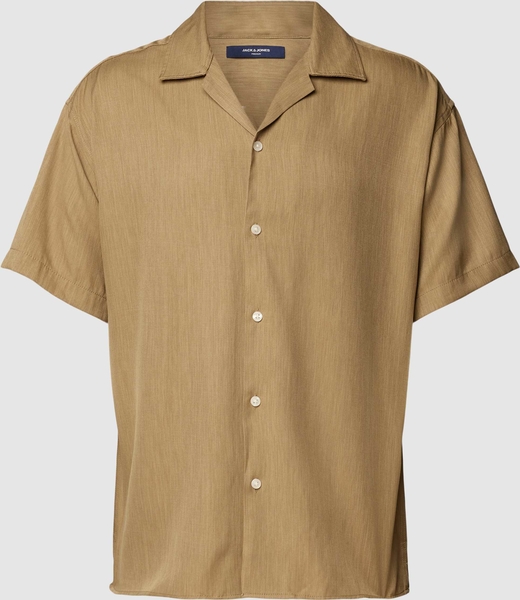 Brązowa koszula Jack & Jones w stylu casual z krótkim rękawem