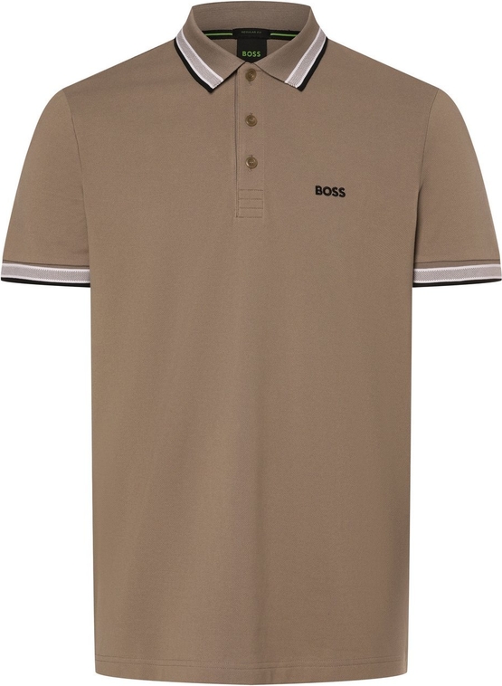 Brązowa koszulka polo Hugo Boss w stylu casual z bawełny z krótkim rękawem