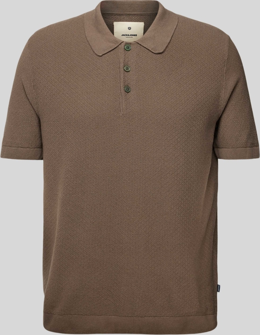 Brązowa koszulka polo Jack & Jones w stylu casual z krótkim rękawem