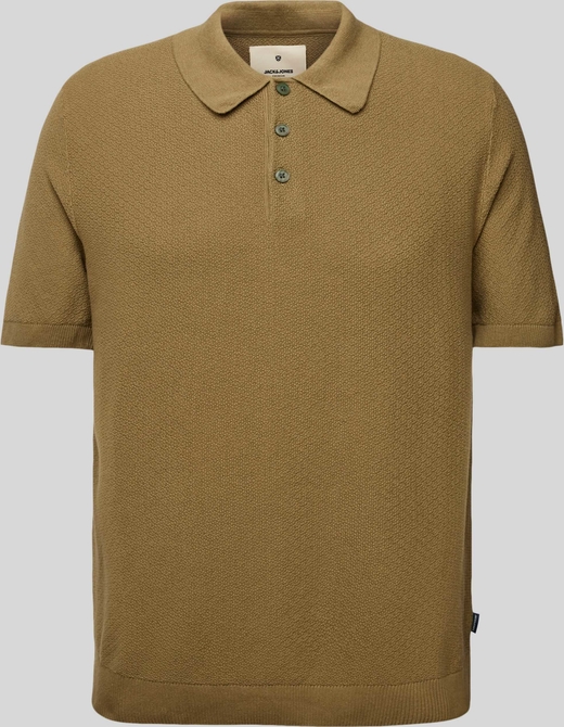 Brązowa koszulka polo Jack & Jones z bawełny w stylu casual