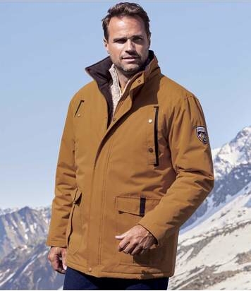Brązowa kurtka Atlas For Men krótka w stylu casual z polaru