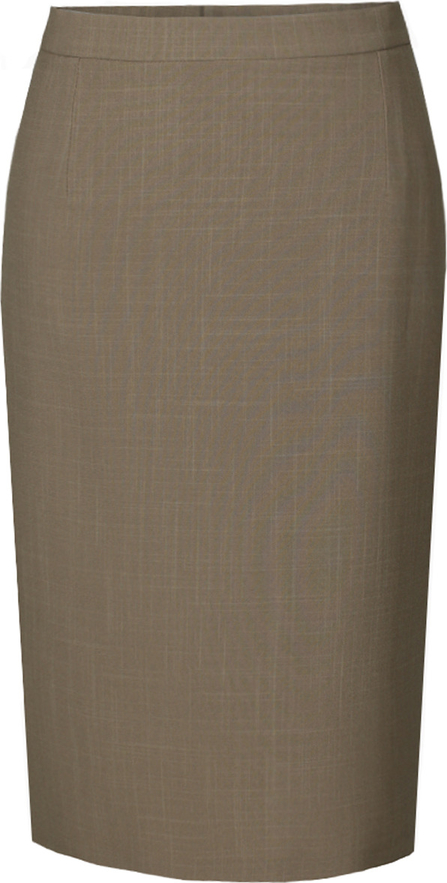 Brązowa spódnica Fokus midi z tkaniny
