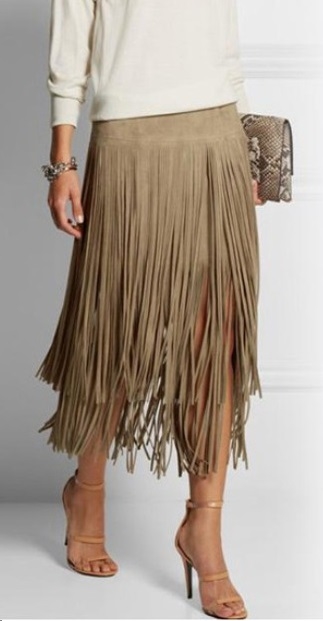 Brązowa spódnica Yaze midi z bawełny