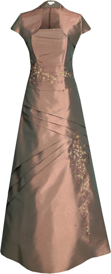 Brązowa sukienka Fokus maxi z krótkim rękawem