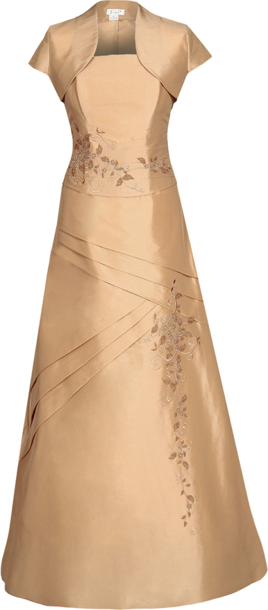 Brązowa sukienka Fokus z krótkim rękawem rozkloszowana
