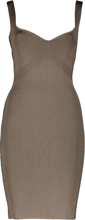 Brązowa sukienka Guess mini z dekoltem w kształcie litery v