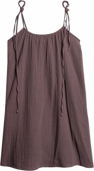 Brązowa sukienka Outhorn oversize z bawełny na ramiączkach