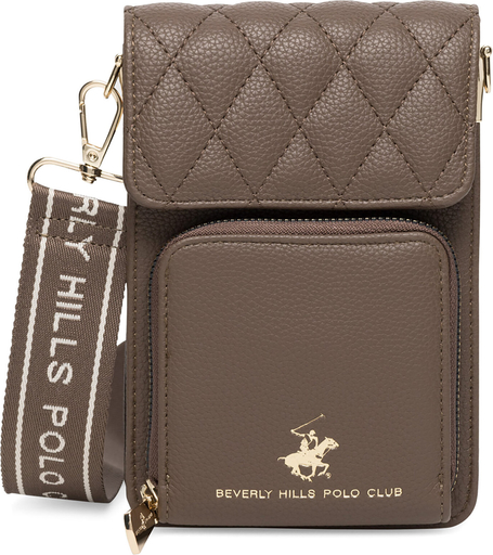 Brązowa torebka Beverly Hills Polo Club matowa w młodzieżowym stylu średnia