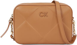Brązowa torebka Calvin Klein matowa średnia na ramię