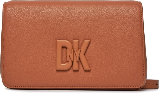 Brązowa torebka DKNY na ramię średnia