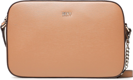Brązowa torebka DKNY średnia matowa na ramię
