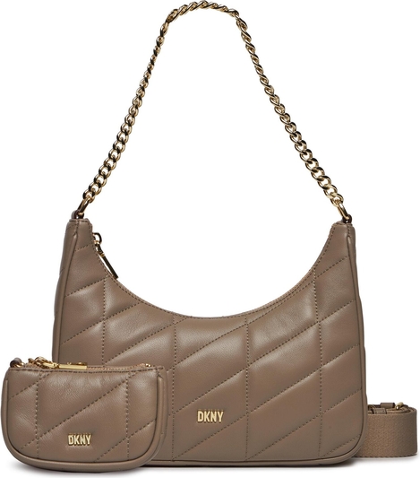 Brązowa torebka DKNY średnia na ramię