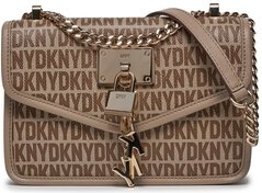 Brązowa torebka DKNY w młodzieżowym stylu