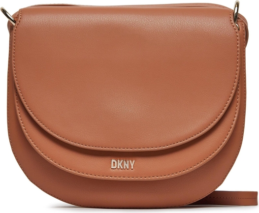 Brązowa torebka DKNY w młodzieżowym stylu średnia matowa