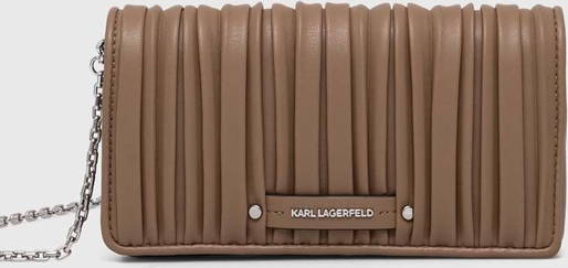 Brązowa torebka Karl Lagerfeld lakierowana mała