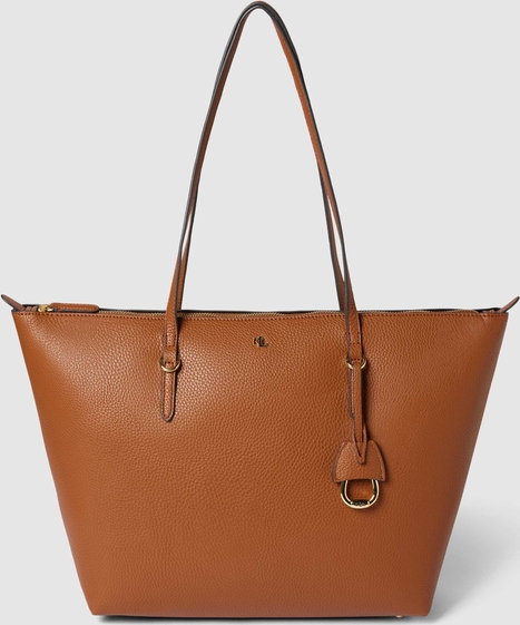 Brązowa torebka Ralph Lauren w stylu casual z aplikacjami na ramię