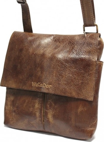 Brązowa torebka WuKaDor lakierowana ze skóry w stylu retro