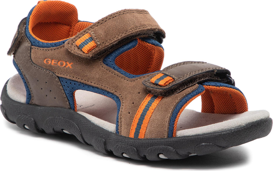 Brązowe buty dziecięce letnie Geox na rzepy
