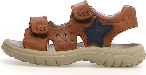 Brązowe buty dziecięce letnie Naturino na rzepy ze skóry