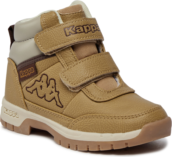 Brązowe buty dziecięce zimowe Kappa na rzepy