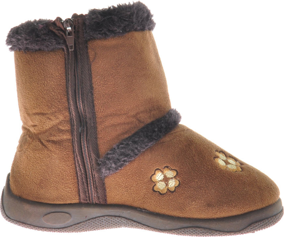 Brązowe buty dziecięce zimowe Pantofelek24 dla dziewczynek