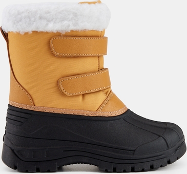 Brązowe buty dziecięce zimowe Sinsay na rzepy