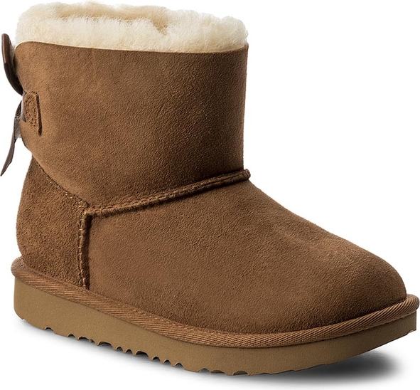 Brązowe buty dziecięce zimowe ugg australia bez wzorów