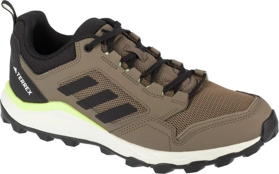 Brązowe buty trekkingowe Adidas z płaską podeszwą sznurowane