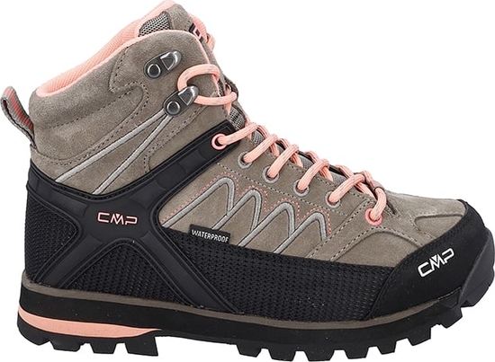 Brązowe buty trekkingowe CMP z tkaniny z płaską podeszwą